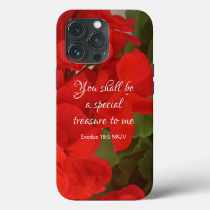rode bloemen speciale bijbelse schatkist iPhone 13 pro hoesje