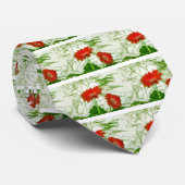 Rode Bloemen Stropdas (Opgerold)