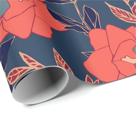 Rode bloemen van rozen en pinda's met bladeren en cadeaupapier (Rol Hoek)