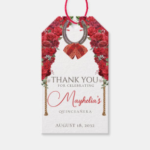 Rode Bloemen Western Charro Quinceañera Dank u Cadeaulabel