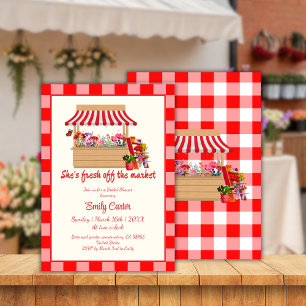 Rode Bloemen Ze is vers van de markt Vrijgezellenf Kaart