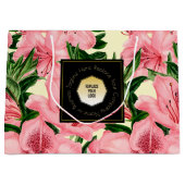 Rode Bloemendessin Aangepaste Naam Zakelijk Logo Groot Cadeauzakje (Voorkant)