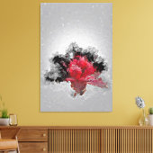 rode-bloemenexplosie canvas afdruk (Insitu (Woonkamer))