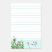 Rode bloemenfiets gepersonaliseerd post-it® notes (Voorkant)