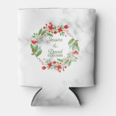 Rode bloemenkrans blikjeskoeler (Voorkant)