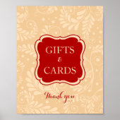 Rode Bloemenlijn Kunst Geschenken & Kaarten Sign Poster (Voorkant)