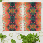 Rode bloemenprint theedoek (Gevouwen)