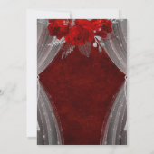 Rode bloemenquinceanera uitnodiging (Achterkant)