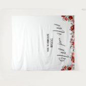 Rode bloemenschildering Mr en Mrs-fotobehang Wandkleed (Voorkant (horizontaal))