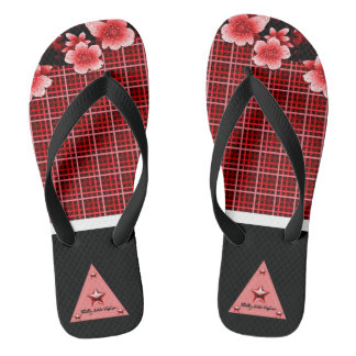 Rode bloemenslippers teenslippers