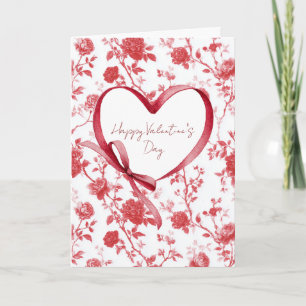 Rode bloemhart liefdeboog kaart