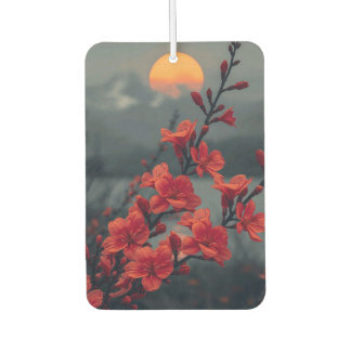Rode Bloemige Maan Hoesje | Elegante Rode Bloesems Luchtverfrisser