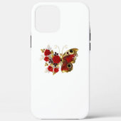 Rode bloemvlinder met rode rozen Case-Mate iPhone case (Achterkant)