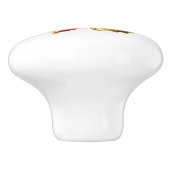 Rode bloemvlinder met rode rozen keramische knop (Zijkant)