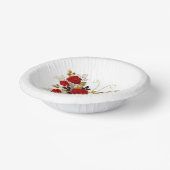 Rode bloemvlinder met rode rozen papieren kommen (Gebogen)