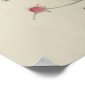 Rode bloesems op Vine Hokusai Poster (Hoek)