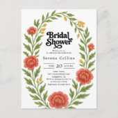  Rode Bloom Vrijgezellenfeest Briefkaart (Voorkant)