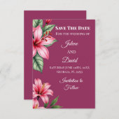 Rode Blos Schaamte Bloem Save The Date (Voorkant / Achterkant)