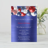 RODE BLUE BRUSHED METALLIC PATRIOTISCH BALLOON 2 KAART (Staand voorkant)