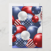 RODE BLUE BRUSHED METALLIC PATRIOTISCH BALLOON 2 KAART (Achterkant)