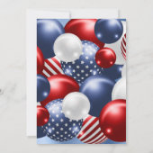 RODE BLUE BRUSHED METALLIC PATRIOTISCH BALLOON KAART (Achterkant)