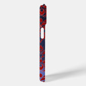 RODE BLUE DAMASKGEMSTONE MONOGRAM Floral Case-Mate iPhone Case (Achterkant / Rechts)