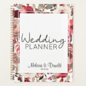 Rode Blush Bloemrozen Bruiloft Planner (Voorkant)