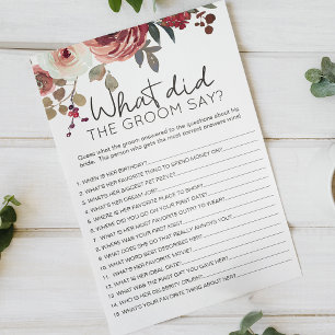 Rode Blush Bloemrozen Spel Zou de Bruidegom Zeggen Flyer