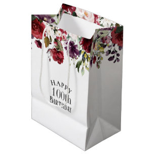 Rode Blush en Paarse Elegante Bloemen 100ste Verja Medium Cadeauzakje