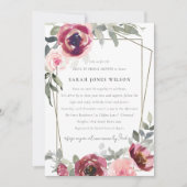 RODE BLUSH ROOS FLORA SCHIJF PER VRIJGEZELLENFEEST BEDANKKAART (Voorkant)