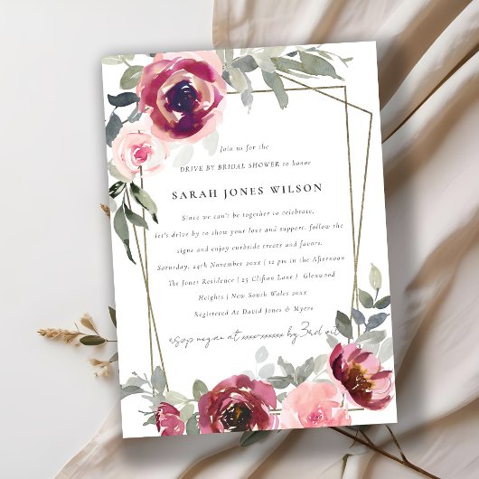 RODE BLUSH ROOS FLORA SCHIJF PER VRIJGEZELLENFEEST BEDANKKAART