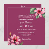 Rode Blush Roze Bloemen Kaart (Voorkant / Achterkant)