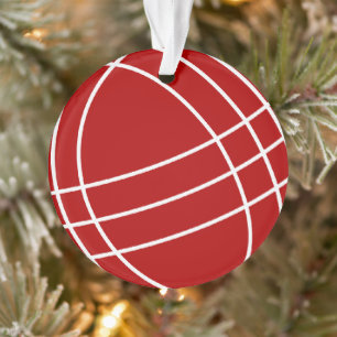 Rode bocce bal kerstboom ornament