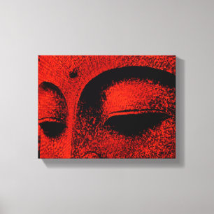 Rode Boeddha Ingepakte Canvas Afdruk