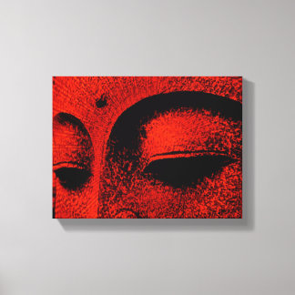 Rode Boeddha Ingepakte Canvas Afdruk
