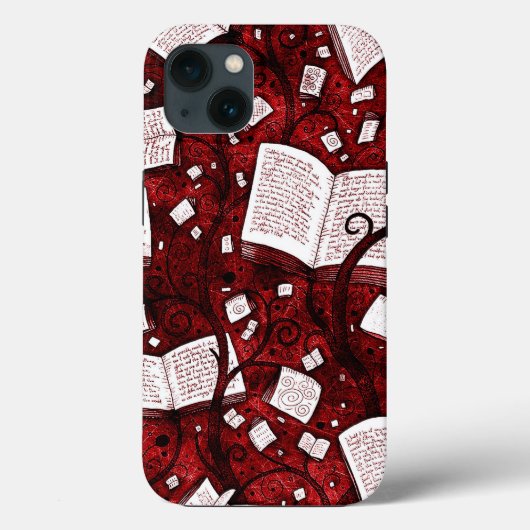 Rode boeken achtergrond Case-Mate iPhone case (Achterkant)