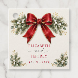 Rode Boeket Botanische Bloemen Winter Kerst Huweli Bedankjes Labels