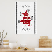 Rode  Boerderij Poster (Keuken)