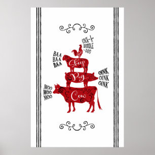 Rode  Boerderij Poster