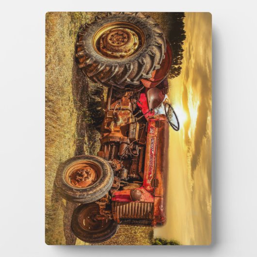 rode Boerderij tractor Fotoplaat (voorkant)
