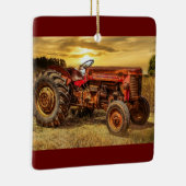  rode Boerderij tractor Keramisch Ornament (Rechts)