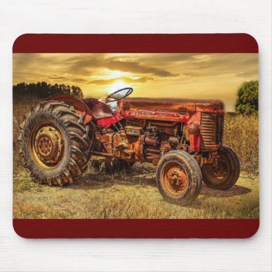 rode Boerderij tractor Muismat (Voorkant)