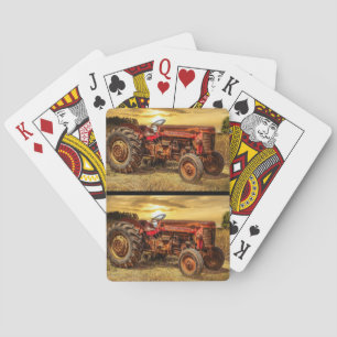 rode Boerderij tractor Pokerkaarten