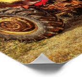  rode Boerderij tractor Poster (Hoek)