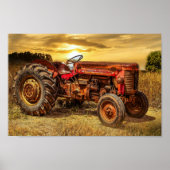  rode Boerderij tractor Poster (Voorkant)