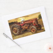  rode Boerderij tractor Rechthoekige Sticker (Envelop)