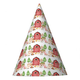 Rode Boerderijdieren Verjaardagsfeest Feesthoedjes