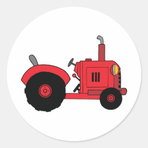 Rode boerderijtractor voertuig ronde sticker