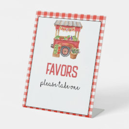 Rode Boer's Markt Verjaardagsfeestgunsten teken Reclamebord Met Voetstuk