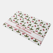 Rode bogen en kerstheilige Planten Deurmat (Schuin)